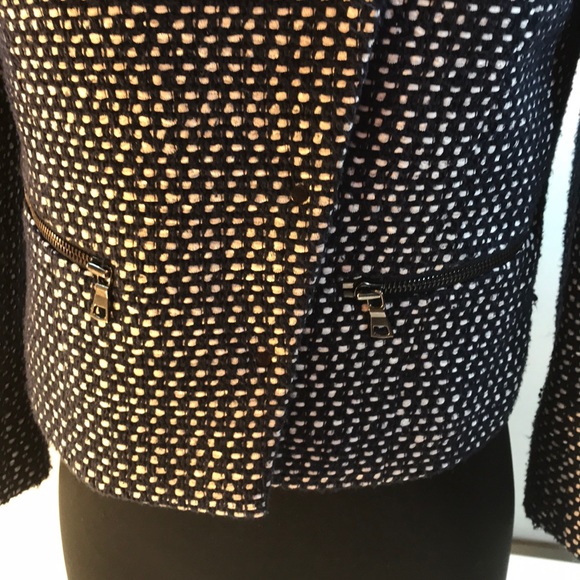 Ann Taylor Navy & White Tweed Jacket Size 0 - Picture 2 of 8